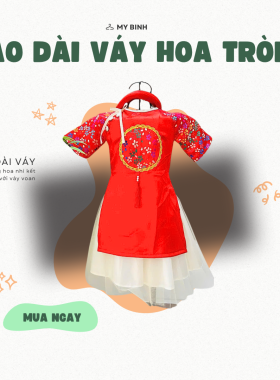 Áo dài hoa tròn